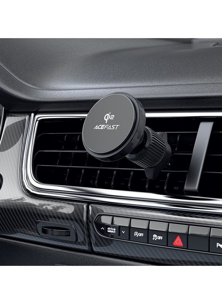 ACEFAST Fast Qi2 Wireless Charger Magnetic Car Holder D33 – 15W High-Speed Charging, Strong Magnet, 360° Adjustable Air Vent Mount, One-Hand Operation, Compatible with MagSafe and Qi-Enabled Devices - Image 5