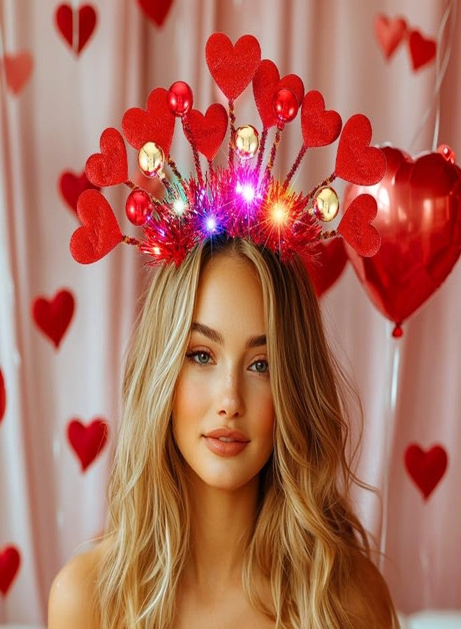 CLOACE Valentines Day Headband Light Up Love Heart Headbands Hair Hoop LED Party Featival Hair Accessories for Women - Image 4