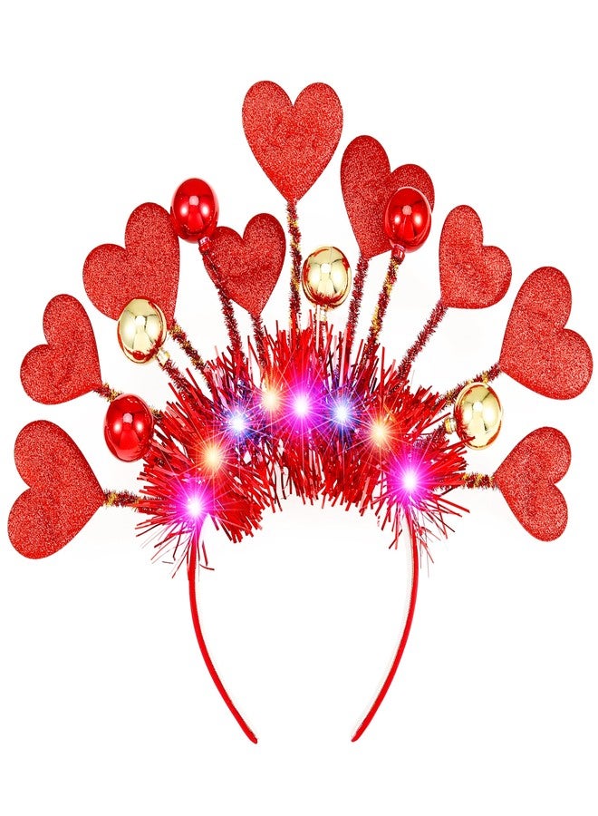 CLOACE Valentines Day Headband Light Up Love Heart Headbands Hair Hoop LED Party Featival Hair Accessories for Women - Image 1