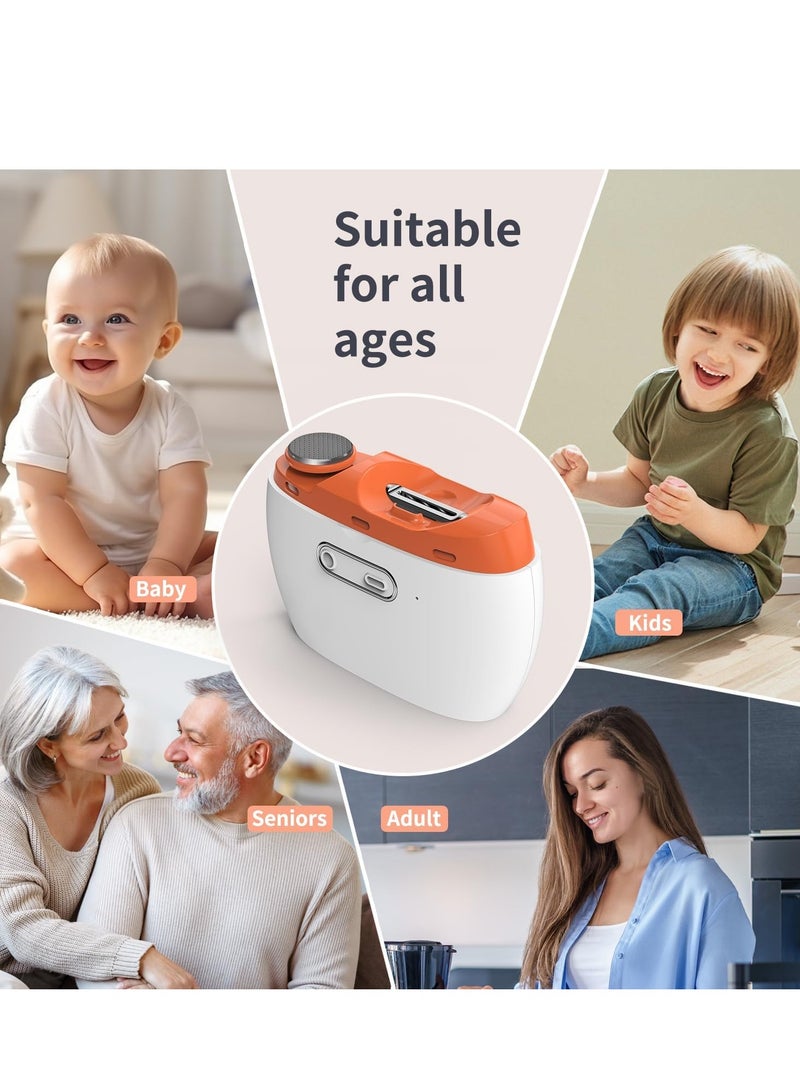 Electric Nail Clipper, Automatic Nail Clipper, Electric Nail Grinder, Baby Nail Trimmer, LED Light Electric Nail Trimmer for Baby, Kids, Adults, Seniors, Manicure Set, Baby Nail Kit Portable Orange - Image 5