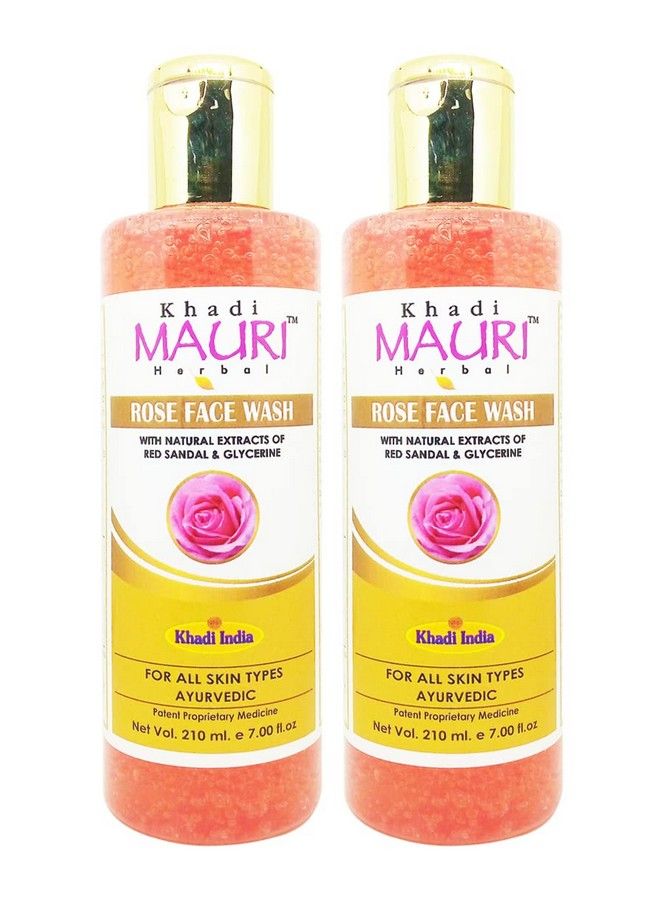 Khadi MAURI Rose Face Wash Pack Of 2 Face Wash (420 Ml) (Rosefwxx2) - Image 1