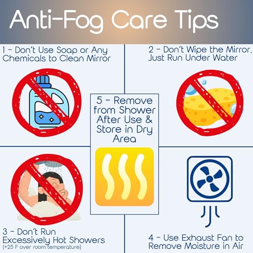 SereniBath Shower Mirror - Fogless for Shaving & Washing Your Face - Anti-Fog - for Men & Women - Exfoliate, Scrub and Groom Your Face - Image 3