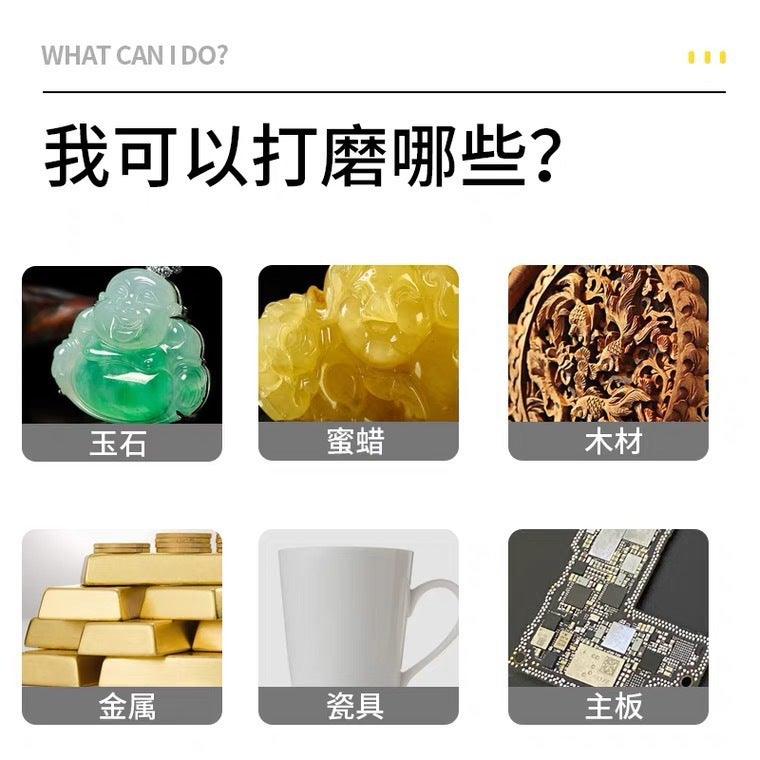 Mini electric grinder, small handheld grinder, wireless jade carving machine, polishing and carving tool, electric polishing pen, color box, silver package -18000 10 2.35 10 - Image 3