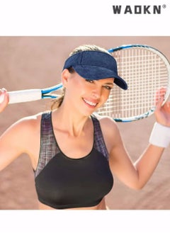 WAOKN Sport Sun Visor Hats, Summer Spring Outdoor Sports Lightweight Empty Top Baseball Cap Cotton Ball Caps for Cycling Running, Tennis, Golf & All Sports, Adjustable Empty Top Baseball Cap Cotton Caps  - Image 5