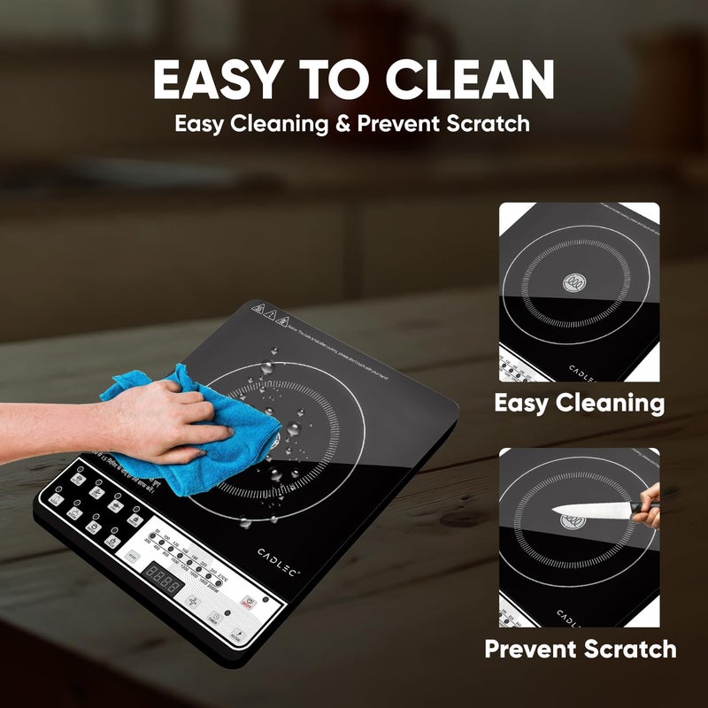 CADLEC CookEase 2000W Induction Cooktop | 8 Cooking Modes, Auto Shut-Off, Over-Heat Protection, LED Display, BIS Approved, 2-Year Warranty | Black - Image 5