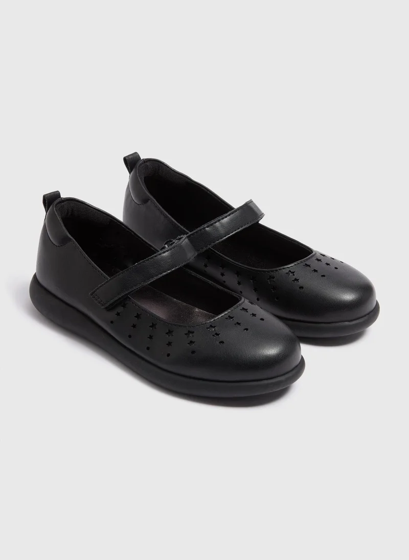 Matalan Girls Black Scuff Resistant School Shoes
