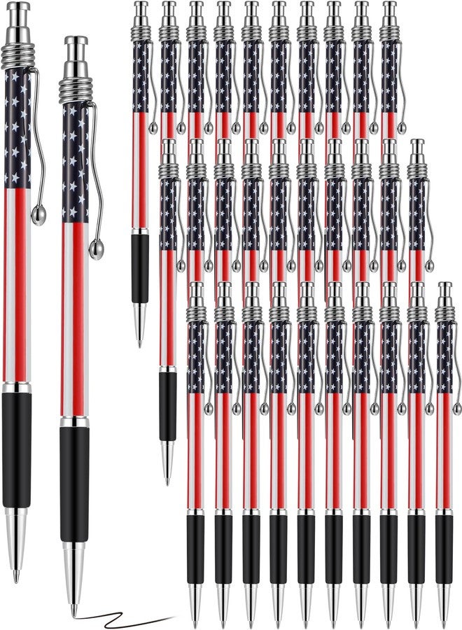 Tenare 32 Pcs American Flag Ballpoint Pen USA Patriotic Themed 1.0 mm Independence Day 250th Anniversary Black Gel Ink Ballpoint Pens for Writing Signing Home Office Supplies(Classic) - Image 1