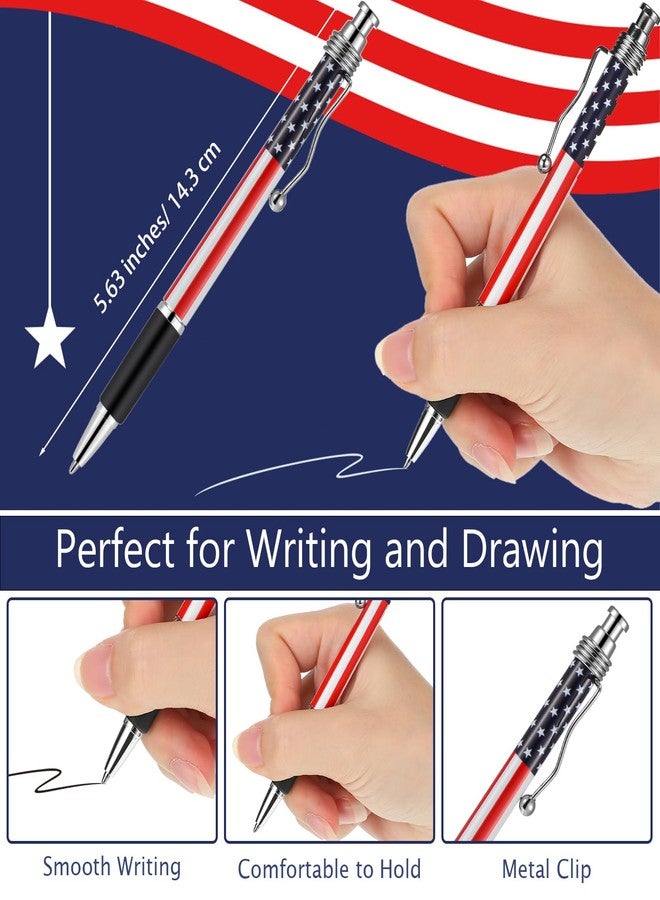 Tenare 32 Pcs American Flag Ballpoint Pen USA Patriotic Themed 1.0 mm Independence Day 250th Anniversary Black Gel Ink Ballpoint Pens for Writing Signing Home Office Supplies(Classic) - Image 2