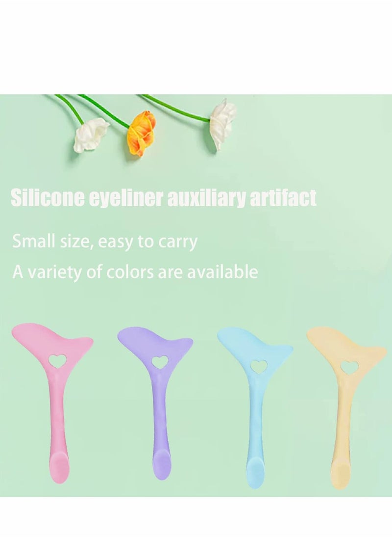 بيوينتي - Reusable Cat Eye Eyeliner Stencils - Easy Silicone Applicator for Perfect Winged Looks, Makeup Tool for Effortless Application (Pink) - Image 1