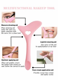 بيوينتي Reusable Cat Eye Eyeliner Stencils - Easy Silicone Applicator for Perfect Winged Looks, Makeup Tool for Effortless Application (Pink)  - Image 5