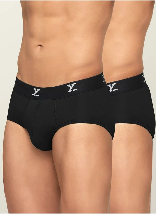 اكس واي اكس اكس Pack of 2 - Logo Waistband Modal Briefs by Styli