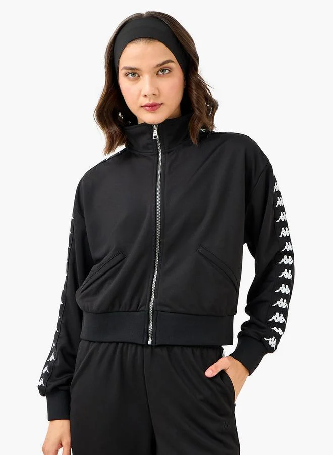 Kappa Kappa Tape Detail Jacket with High Neck