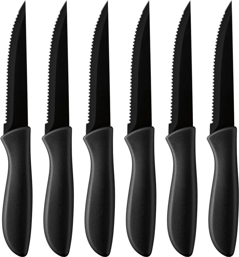 Cuisinart C55-6PCSBK Advantage Color Collection 6-Piece Ceramic Coated Steak Knife Set, Black - Image 2