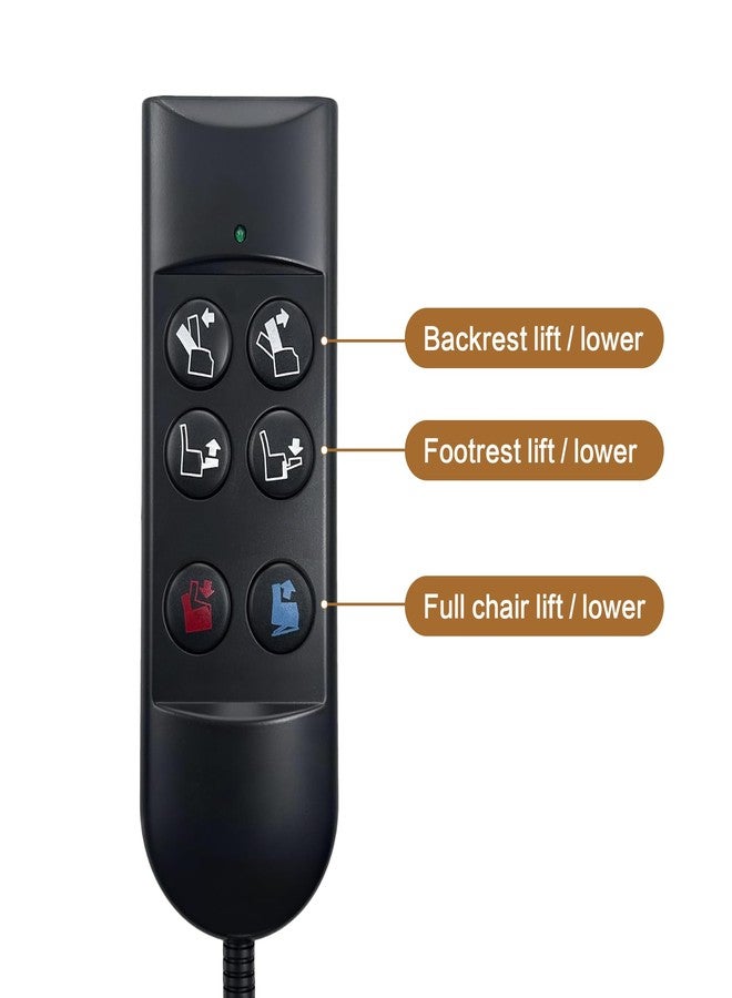 Kariwust Lift Chair Power Recliner 6 Button 5 Pin Hand Control Remote Replacing ZK756HCL Replacement - Image 4