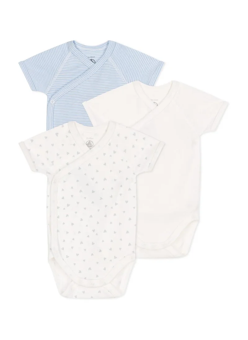 بيتي باتو Babies' short-sleeved printed cotton wrapover bodysuits