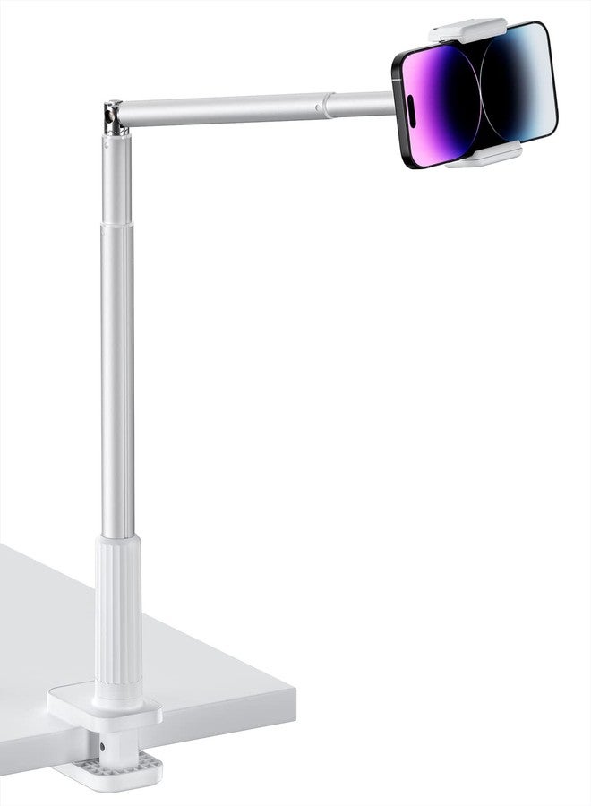 Viozon Phone Holder, Flexible Long Arm,Overhead Mount,360° Angle Adjustable,Aluminum Alloy, C Clamp for Headboard Bedside&Table&Desk,Compatible with 3.5"-6.7" Phone,iPhone 14 Plus/Pro Max W - Image 1