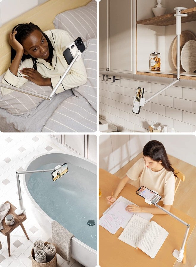 Viozon Phone Holder, Flexible Long Arm,Overhead Mount,360° Angle Adjustable,Aluminum Alloy, C Clamp for Headboard Bedside&Table&Desk,Compatible with 3.5"-6.7" Phone,iPhone 14 Plus/Pro Max W - Image 2
