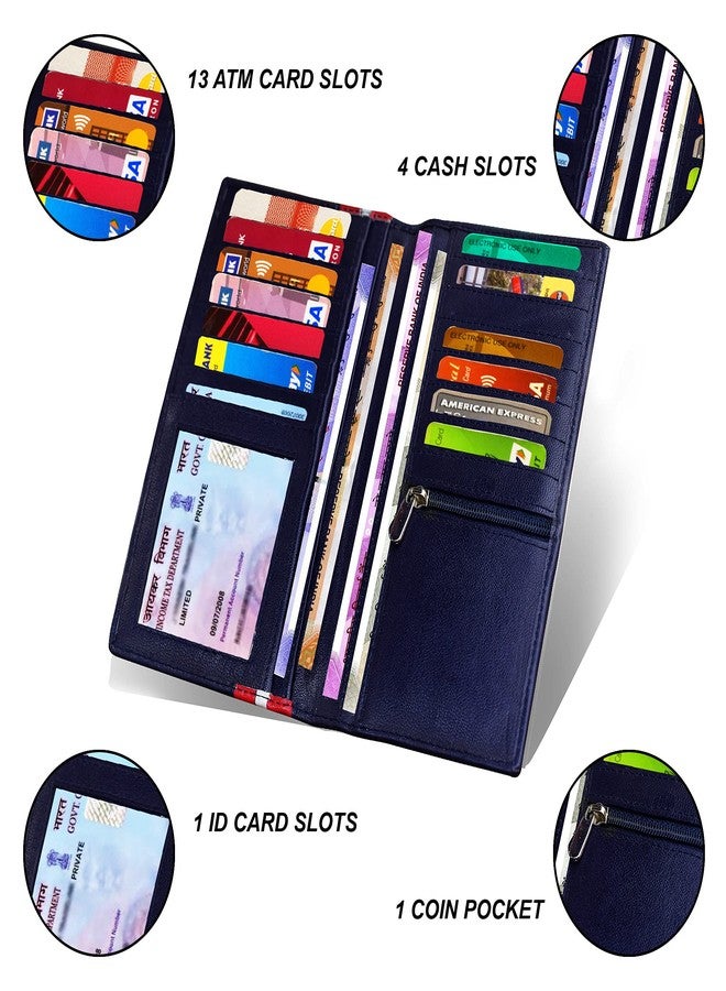 ABYS Genuine Leather Wallet for Women (3273BLRD_Navy Blue-Red) - Image 4