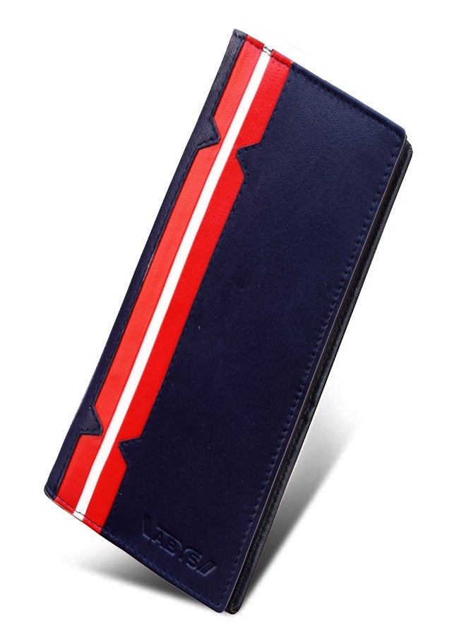 ABYS Genuine Leather Wallet for Women (3273BLRD_Navy Blue-Red) - Image 1