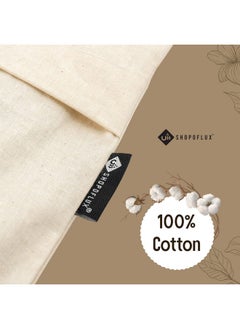 Shopoflux SHOPOFLUX Cotton Saree Covers 6 Pieces | Saree Bags | Clothes Bag For Travelling And Wardrobe Organizer With Transparent Mesh Window (16 X 14 Inches) (6), Beige  - Image 2