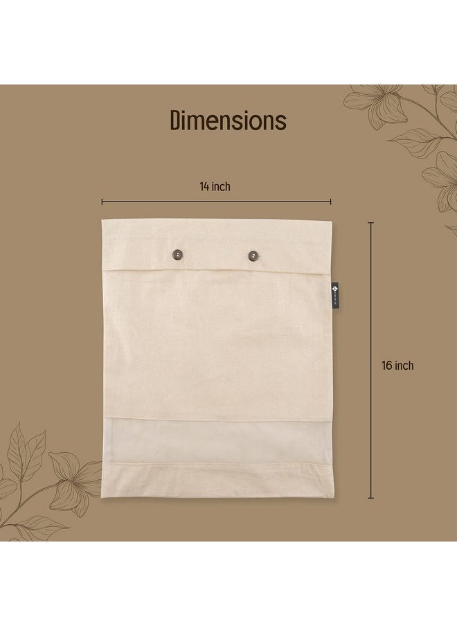 Shopoflux SHOPOFLUX Cotton Saree Covers 6 Pieces | Saree Bags | Clothes Bag For Travelling And Wardrobe Organizer With Transparent Mesh Window (16 X 14 Inches) (6), Beige  - Image 3