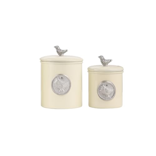 ALCU Matte Cream Powder Coated Steel Kitchen Storage Canister Set – Medium & Small (1.4L & 1L), Kitchen Container Set, Airtight Jars, Storage Boxes, Canisters Set for Kitchens (Set of 2) - Image 4