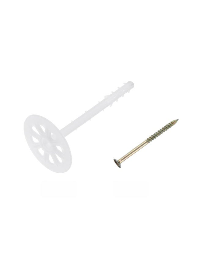 Perforated Insulation Pins, 50 Pack Insulating Nails Wall Plug Plastic Expansion Bolt for Fixing Foam Boards to Masonry Wall or Ceiling 142MM  - Image 1