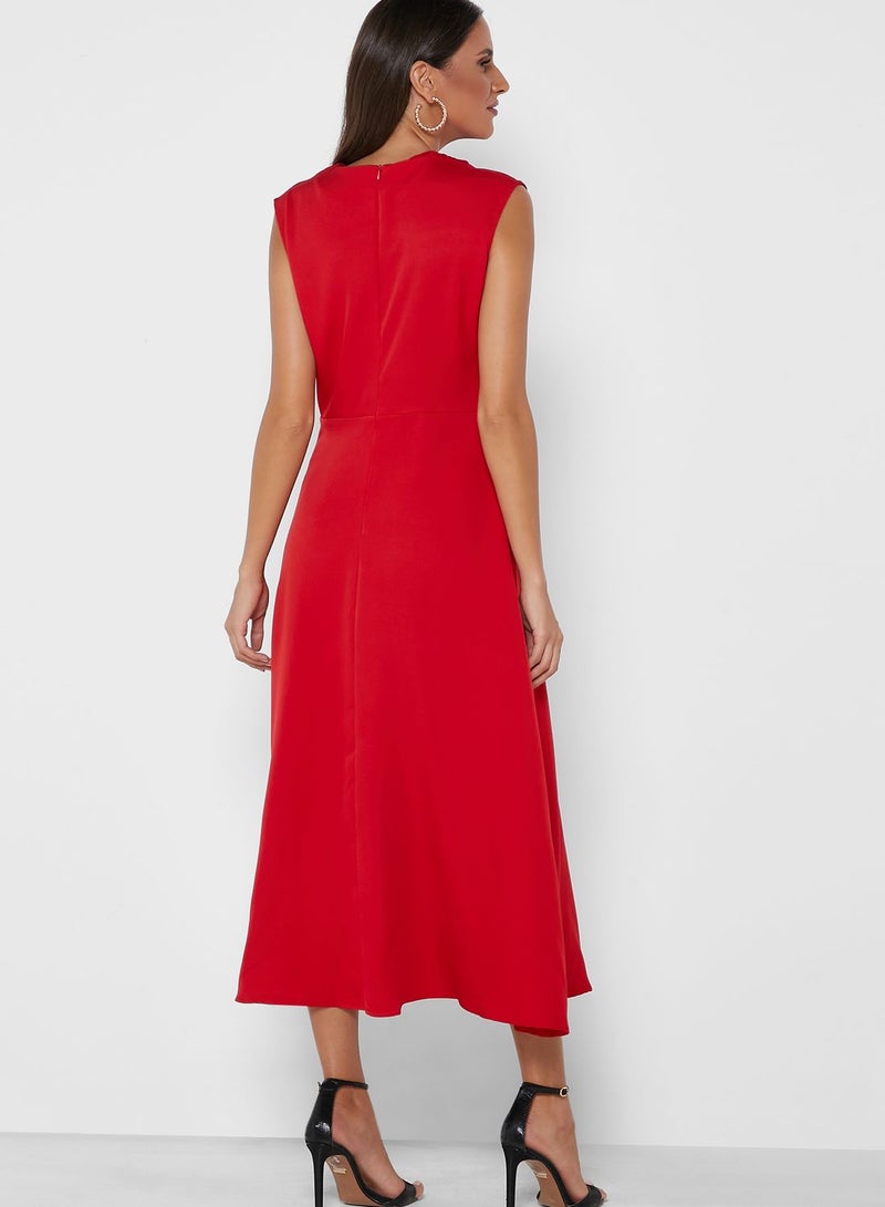 ELLA Ruched Neck Detail Dress - Image 2