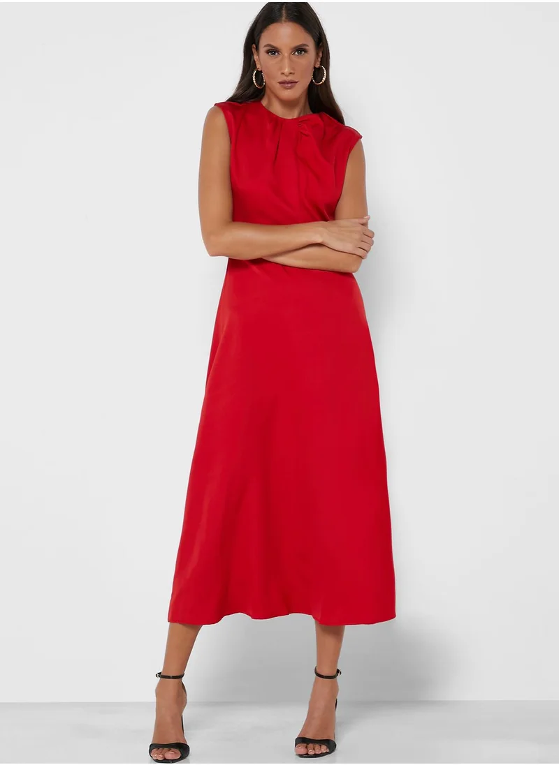 ELLA Ruched Neck Detail Dress