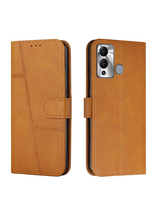 S-TOP Case For Infinix Hot 12 Play Stitching Calf Texture Buckle Leather Phone Case - Image 1