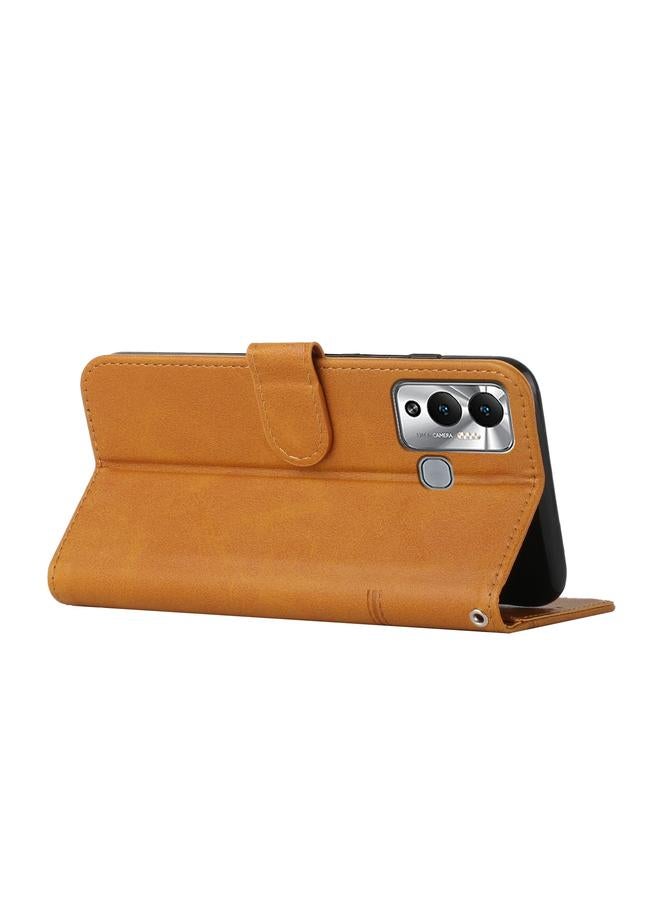 S-TOP Case For Infinix Hot 12 Play Stitching Calf Texture Buckle Leather Phone Case - Image 3