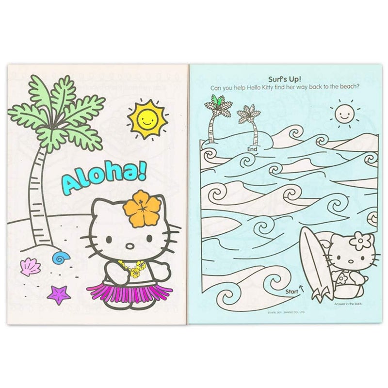 Hello Kitty Coloring and Activity Books Super Set ~ 4 Hello Kitty Books, Stickers, and Beach Kids Door Hanger | Styles May Vary - Image 2