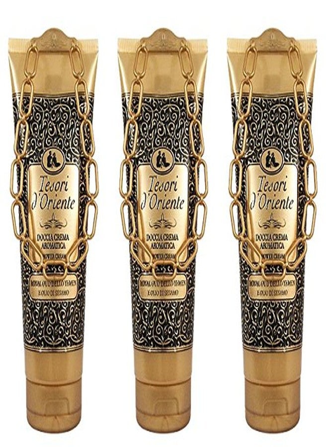 Tesori d'Oriente: "Royal Oud Dello Yemen" Yemen Royal Oud and Sesame Oil Shower Cream * 8.45 Fluid Ounce (250ml Tubes (Pack of 3 * [ Italian Import ]
