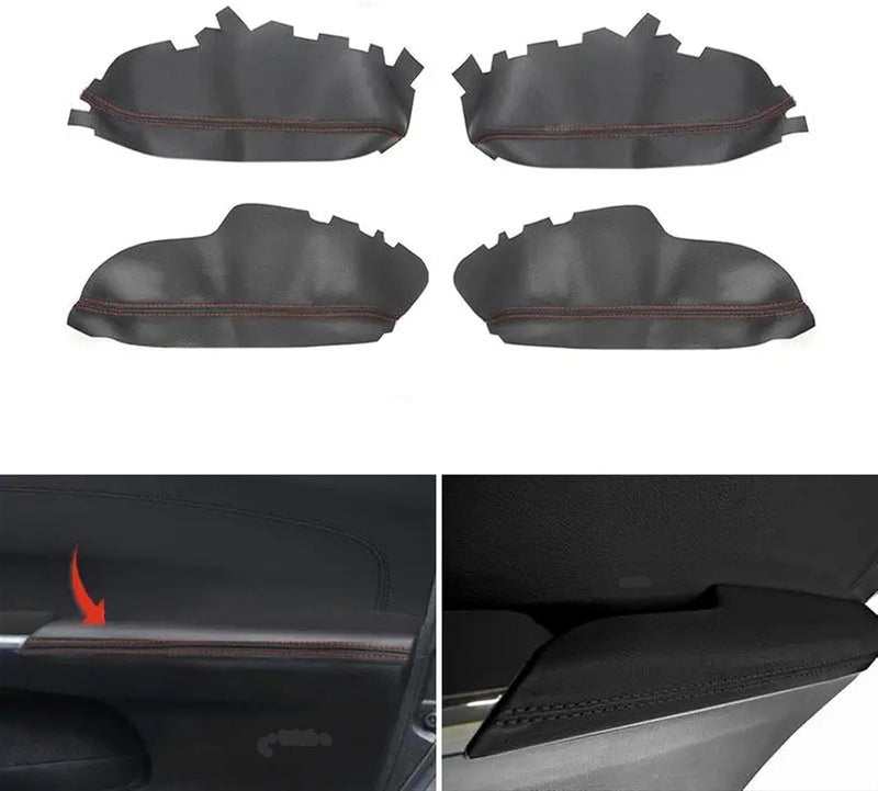 QASULER Microfiber Leather Door Handle Armrest Cover for Toyota Avalon - Image 3