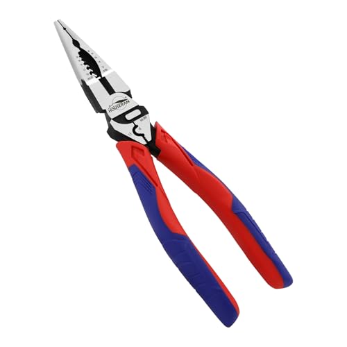 HOUSERAN Needle Nose Pliers, Long Needle Nose Pliers with Wire Stripper and Crimper, 8.4 Inch Long Lose Pliers, 5-in-1 Needle Nose for Bending, Crimping, and Stripping - Image 1