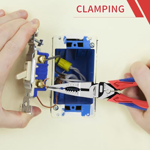HOUSERAN Needle Nose Pliers, Long Needle Nose Pliers with Wire Stripper and Crimper, 8.4 Inch Long Lose Pliers, 5-in-1 Needle Nose for Bending, Crimping, and Stripping - Image 5