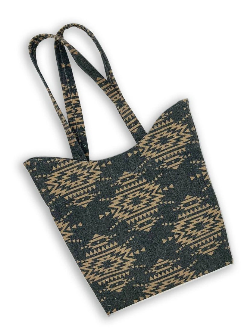 Gharibo Bags - casual printed linen tote bag W230011B - Image 1