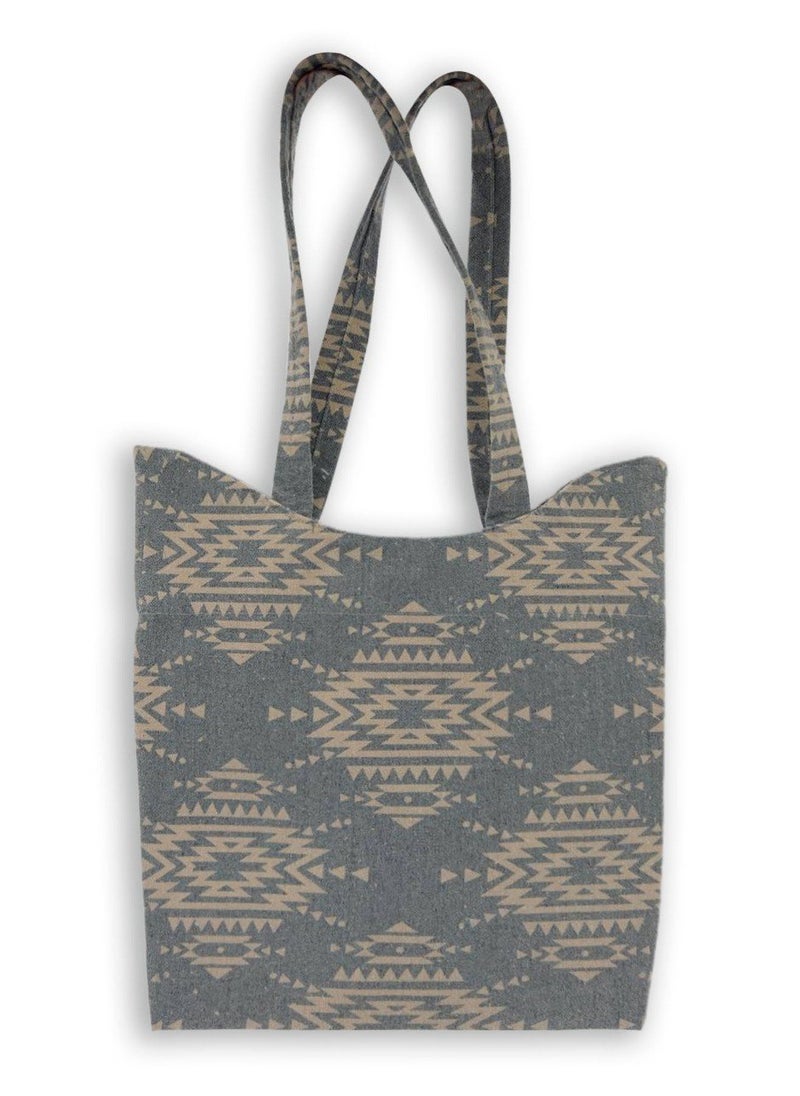 Gharibo Bags - casual printed linen tote bag W230011B - Image 1