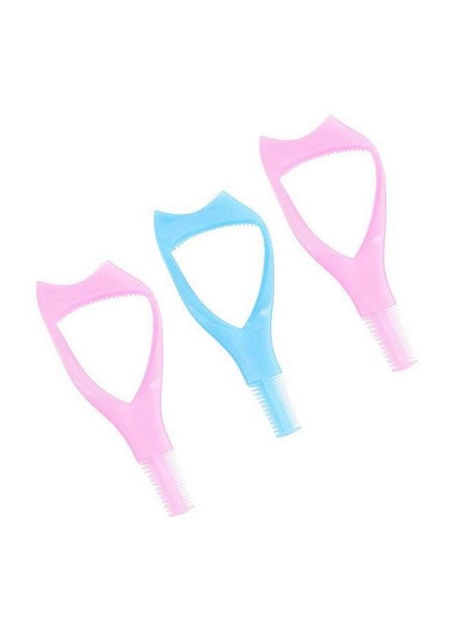 ericotry 3Pcs 3 In 1 Mascara Tool Plastic Makeup Eyelash Tool Eyelash Shield Applicator Guide With Eyelash Comb Brush Guard Eyelashes Brush For Women Girls (Color Random)  - Image 2