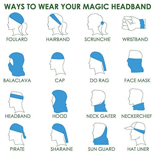 Zupoo Headbands 16-in-1Multifunctional Headband Sports Magic Scarf,Face Sun Mask,Neck Gaiter,Balaclava Headwear,Bandana,for Hiking, Running,Cycling,Yoga,Fishing,Hunting,Skiing & Snowboarding（Leopard） - Image 3