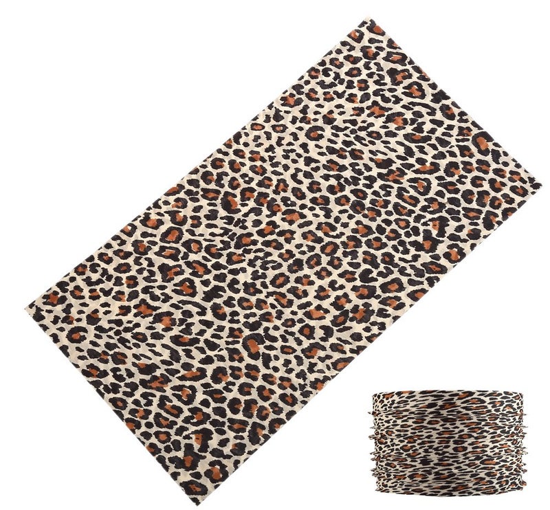Zupoo Headbands 16-in-1Multifunctional Headband Sports Magic Scarf,Face Sun Mask,Neck Gaiter,Balaclava Headwear,Bandana,for Hiking, Running,Cycling,Yoga,Fishing,Hunting,Skiing & Snowboarding（Leopard） - Image 2