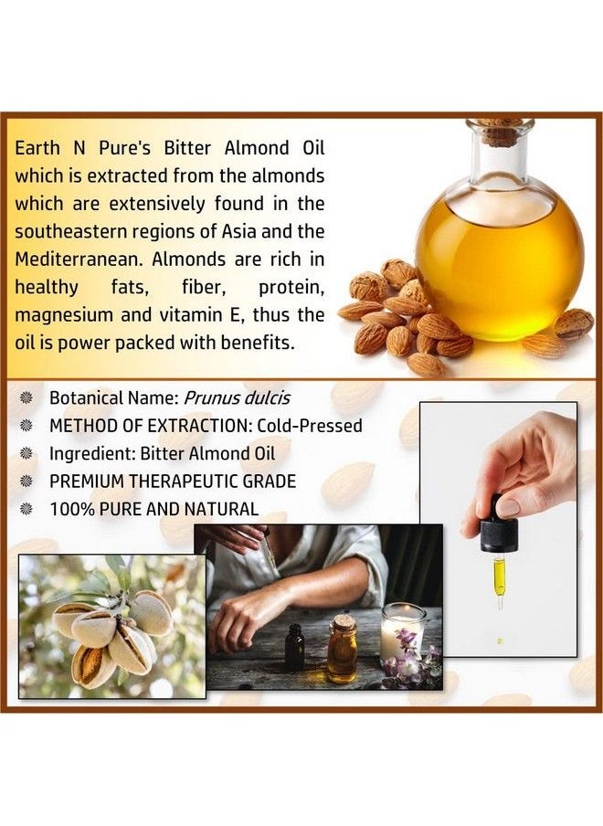 Earth N Pure Bitter Almond Oil (Badam Oil) ; 50 Ml ; Coldpressed 100% Pure & Natural Unrefined Undiluted &Therapeutic Grade Carrier Oilpromotes Healthy Looking Skin  - Image 4