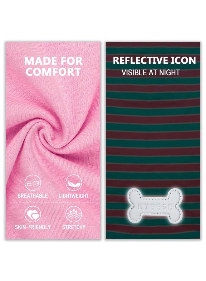 KYEESE Dog Shirt Soft Breathable Stretchy Dog T-Shirt with Reflective Strip Safety for Night Walking Tank Top Vest Puppy Shirts, Rose Red, M - Image 5