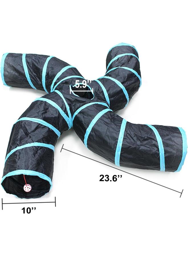 Cat Tunnel for Indoor Cats, Small Animal Tubes Kitty Tunnels Interactive Maze Cat Toy for Kitten Rabbit Ferret - 4 Way - Image 5