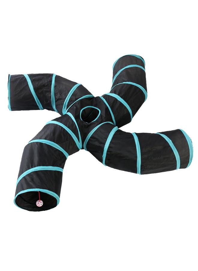 Cat Tunnel for Indoor Cats, Small Animal Tubes Kitty Tunnels Interactive Maze Cat Toy for Kitten Rabbit Ferret - 4 Way - Image 1