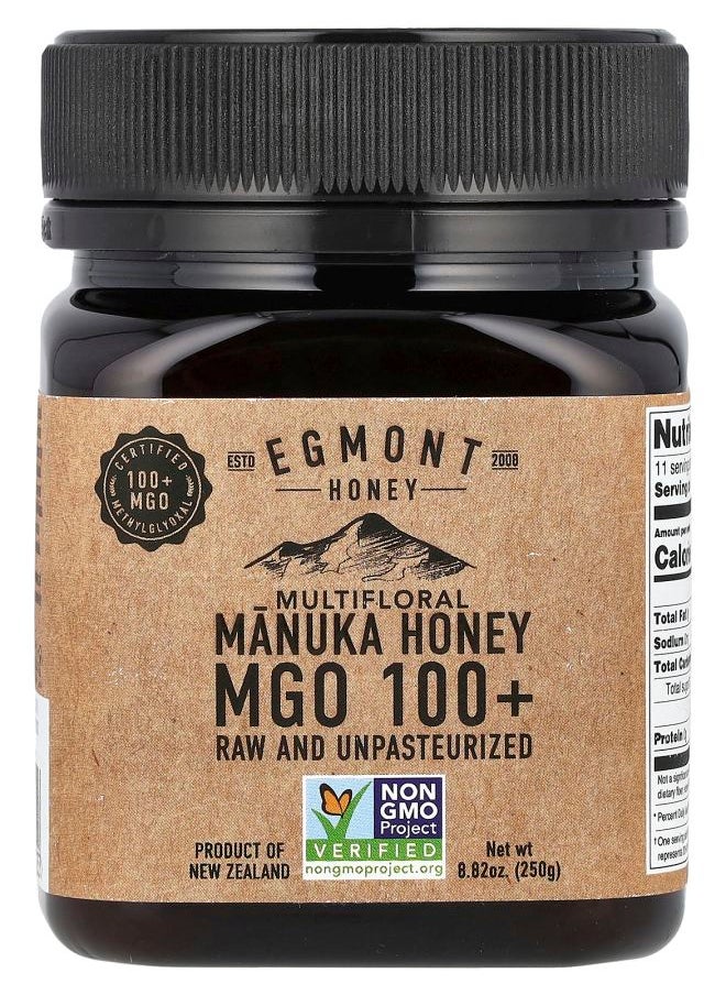 EGMONT HONEY - Multifloral Manuka Honey Raw And Unpasteurized MGO 100+ 8.82 oz (250 g) - Image 1