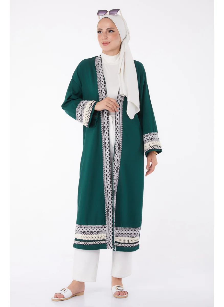 Tofisa Plain Mid Women Green Kimono - 10166