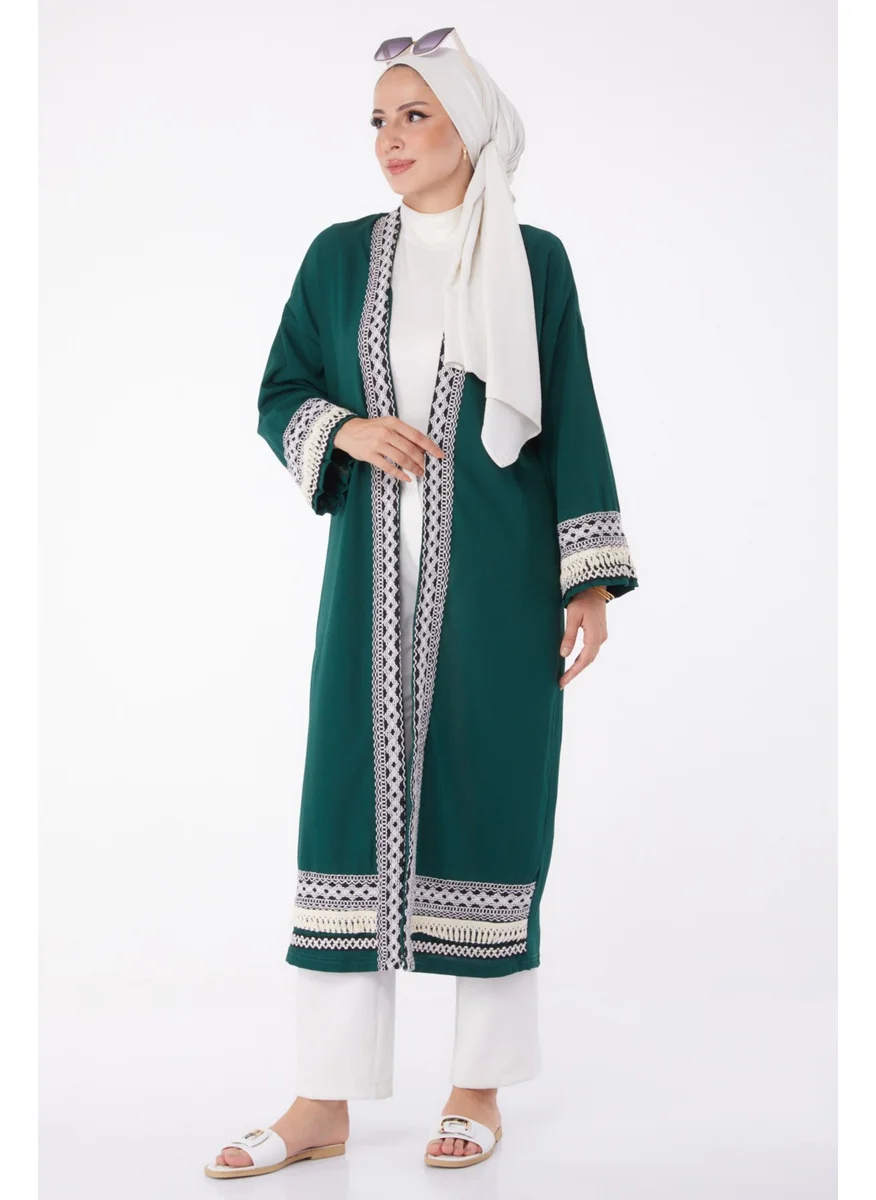 Tofisa Plain Mid Women Green Kimono - 10166