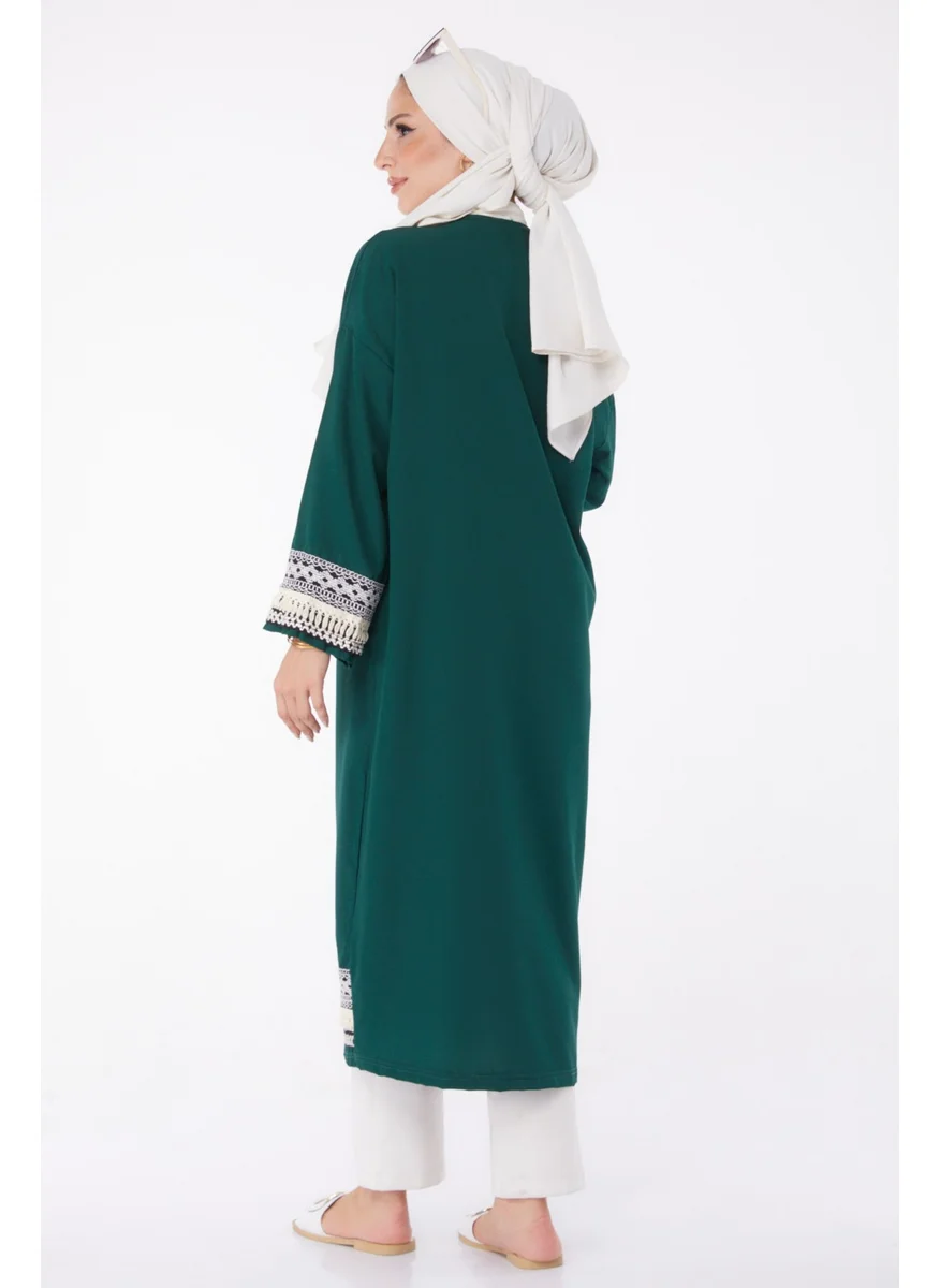 Tofisa Plain Mid Women Green Kimono - 10166