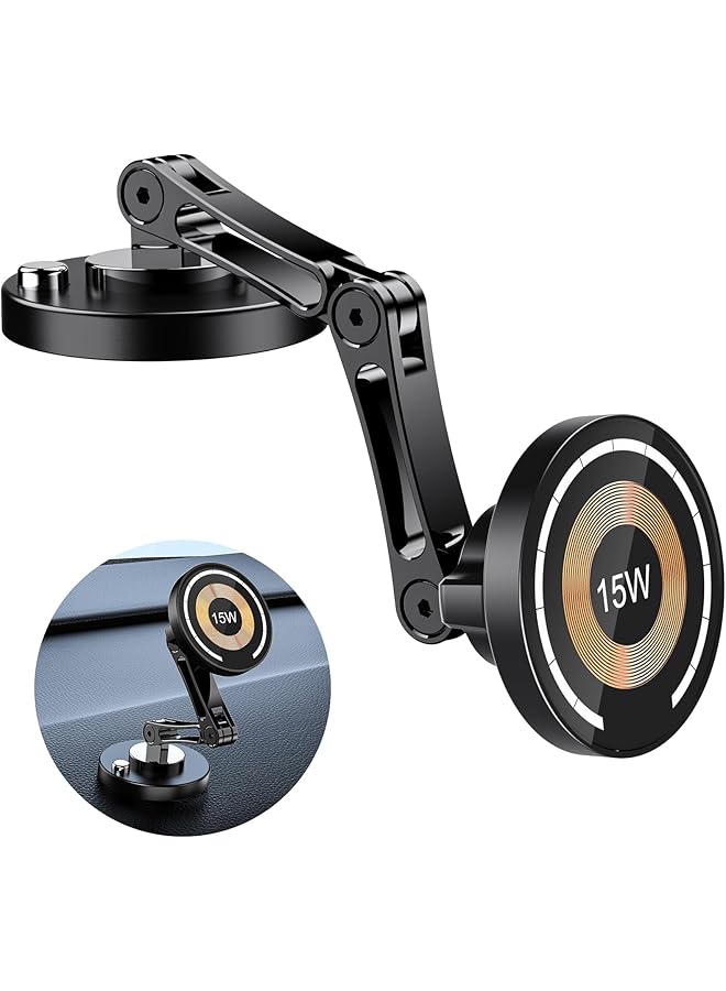 Green Tiger Magnetic Wireless Car Mount Charger, 15W Fast Charging Mag-Safe Car Mount,Magnetic Car Phone Holder Mount, for iPhone 15, 14, 13, 12 and All Smartphones - Image 1